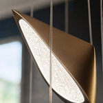 Modern Pendant Light Deep Gold Metal and Acrylic 9-Light for Staircase