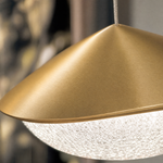 Modern Pendant Light Deep Gold Slanted Metal Cone for Dining Room