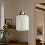 Modern Pendant Light Natural Stone Metal Ø3.5" for Kitchen Dining Room
