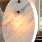 Modern Pendant Light Organic Modern Chrome Natural Stone H9.8" for Bedroom