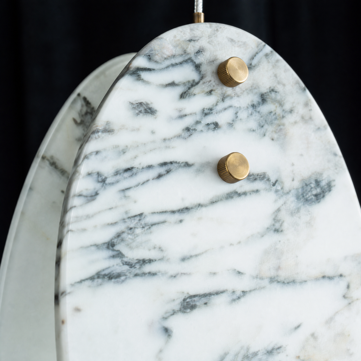 Modern Pendant Light Organic Modern Chrome Stone-Look H9.8" for Bedroom