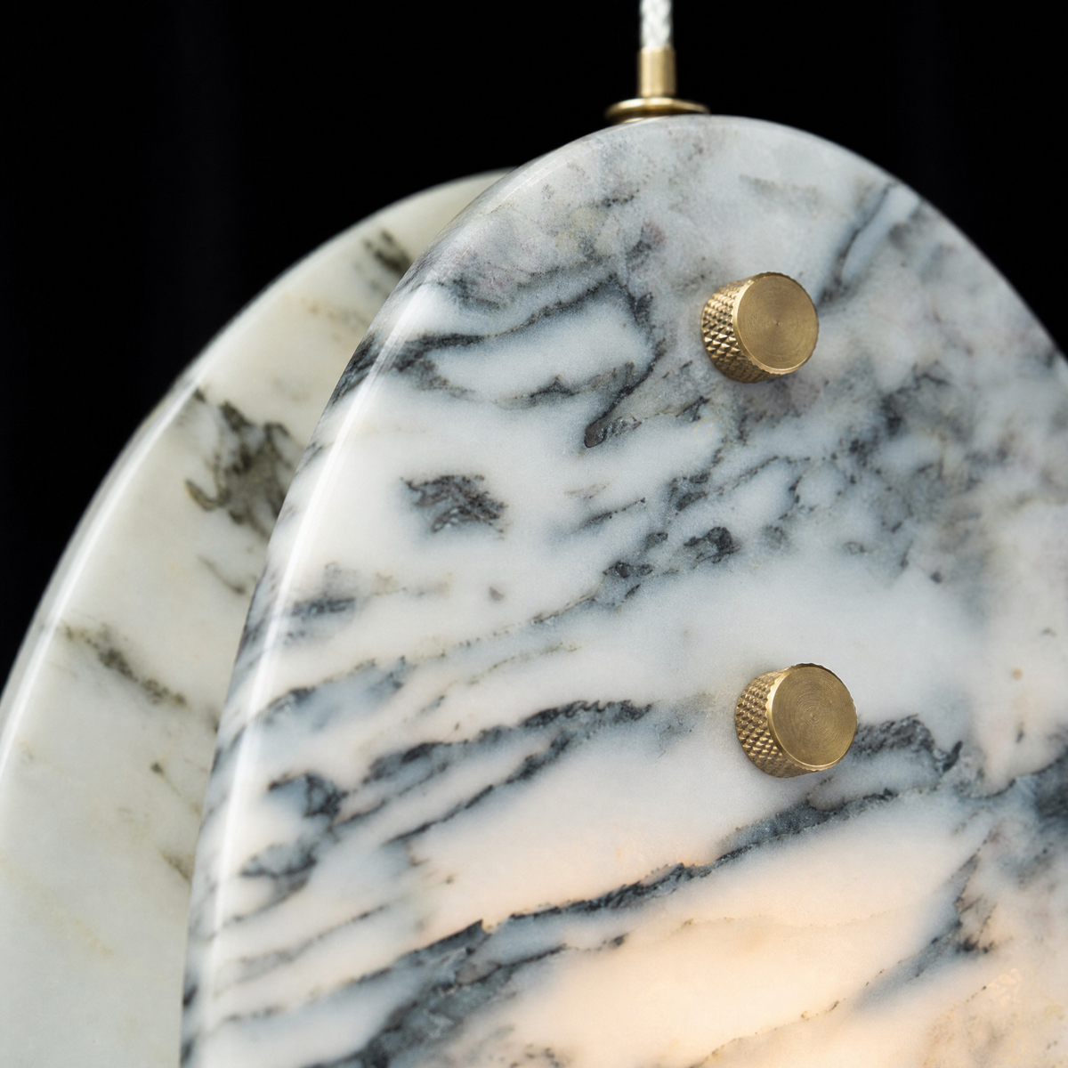 Modern Pendant Light Organic Modern Chrome Stone-Look H9.8" for Bedroom