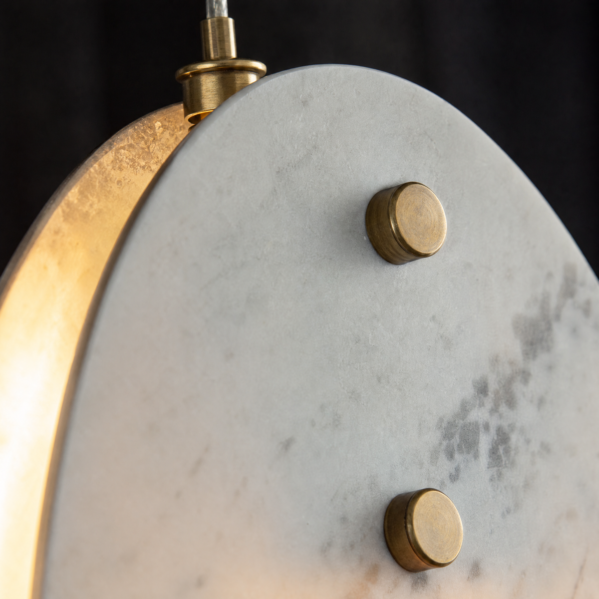 Modern Pendant Light Organic Modern Chrome Stone-Look H9.8" for Bedroom