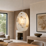 Modern Pendant Light Organic Modern Chrome Stone-Look H9.8" for Bedroom