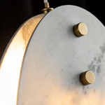 Modern Pendant Light Organic Modern Chrome Stone-Look H9.8" for Bedroom