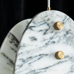 Modern Pendant Light Organic Modern Chrome Stone-Look H9.8" for Bedroom