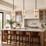 Modern Pendant Light Organic Modern Natural Stone Metal for Kitchen Dining Room