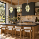 Modern Pendant Light Organic Modern Natural Stone Metal for Kitchen Dining Room