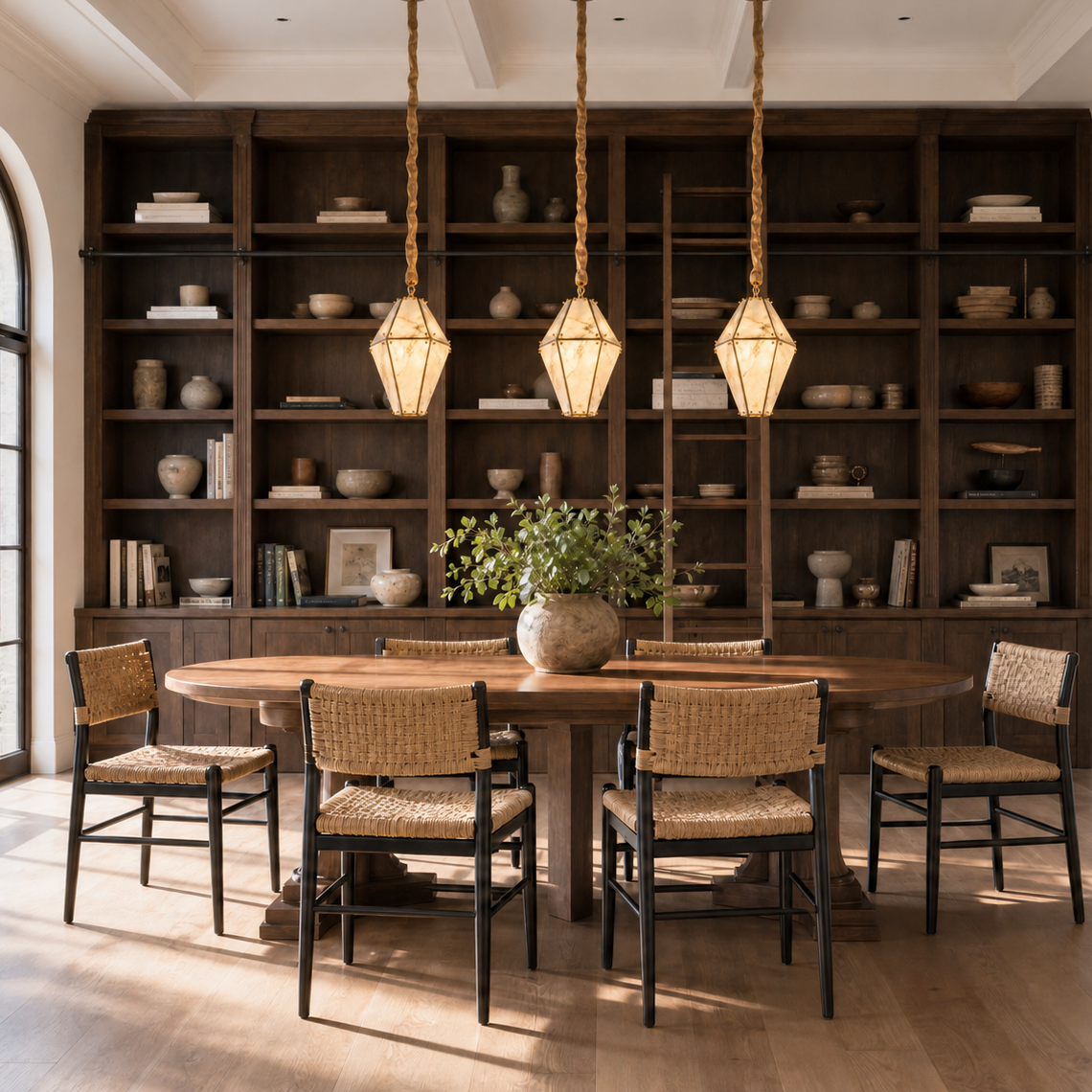 Modern Pendant Light Organic Modern Natural Stone Metal for Kitchen Dining Room