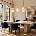 Modern Pendant Light Organic Modern Natural Stone Metal for Kitchen Dining Room