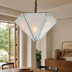 Modern Pendant Light Organic Modern Stone-Look Metal W15.7" for Kitchen