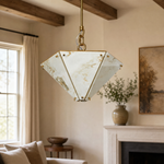 Modern Pendant Light Organic Modern Stone-Look Metal W15.7" for Kitchen