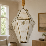 Modern Pendant Light Organic Modern Stone-Look Metal for Kitchen Dining Room
