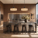 Modern Pendant Light Stone-Look Metal Ø14.2" for Kitchen Dining Room