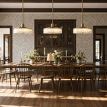 Modern Pendant Light Stone-Look Metal Ø14.2" for Kitchen Dining Room