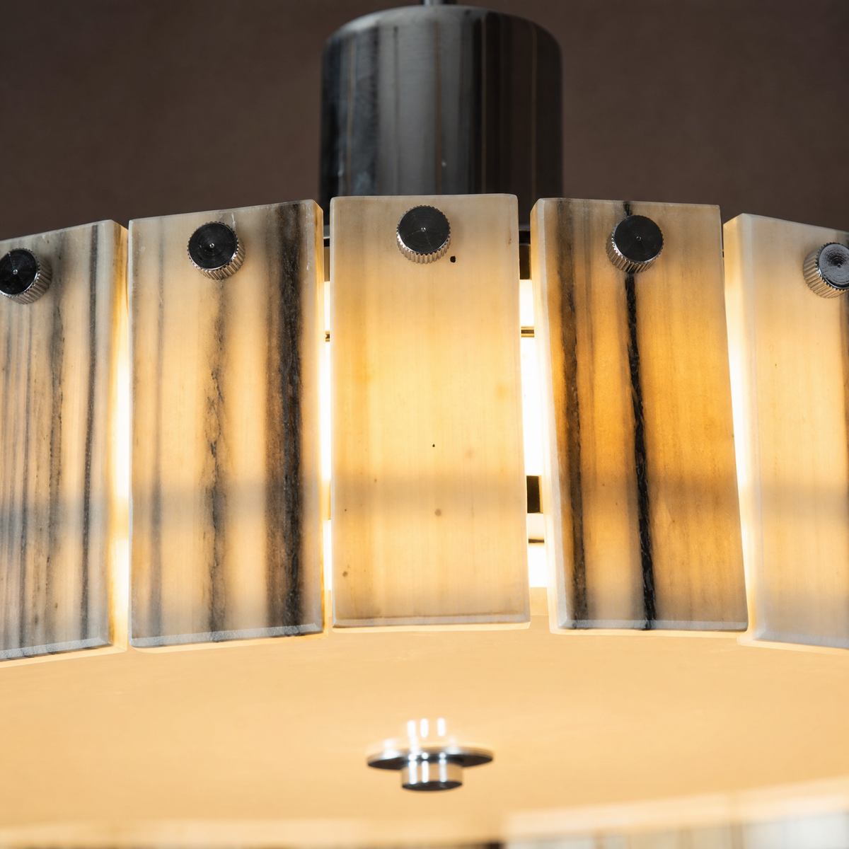 Modern Pendant Light Stone-Look Metal Ø14.2" for Kitchen Dining Room