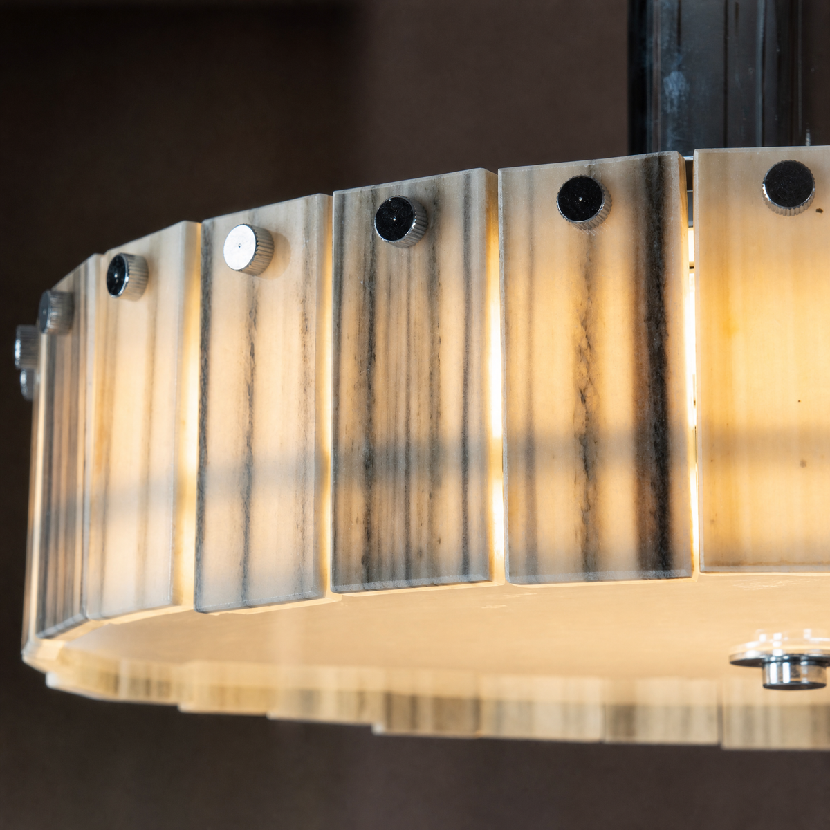 Modern Pendant Light Stone-Look Metal Ø14.2" for Kitchen Dining Room