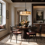 Modern Pendant Light Stone-Look Metal Ø14.2" for Kitchen Dining Room