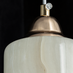 Modern Pendant Light Stone-Look Metal Ø3.5" for Kitchen Dining Room