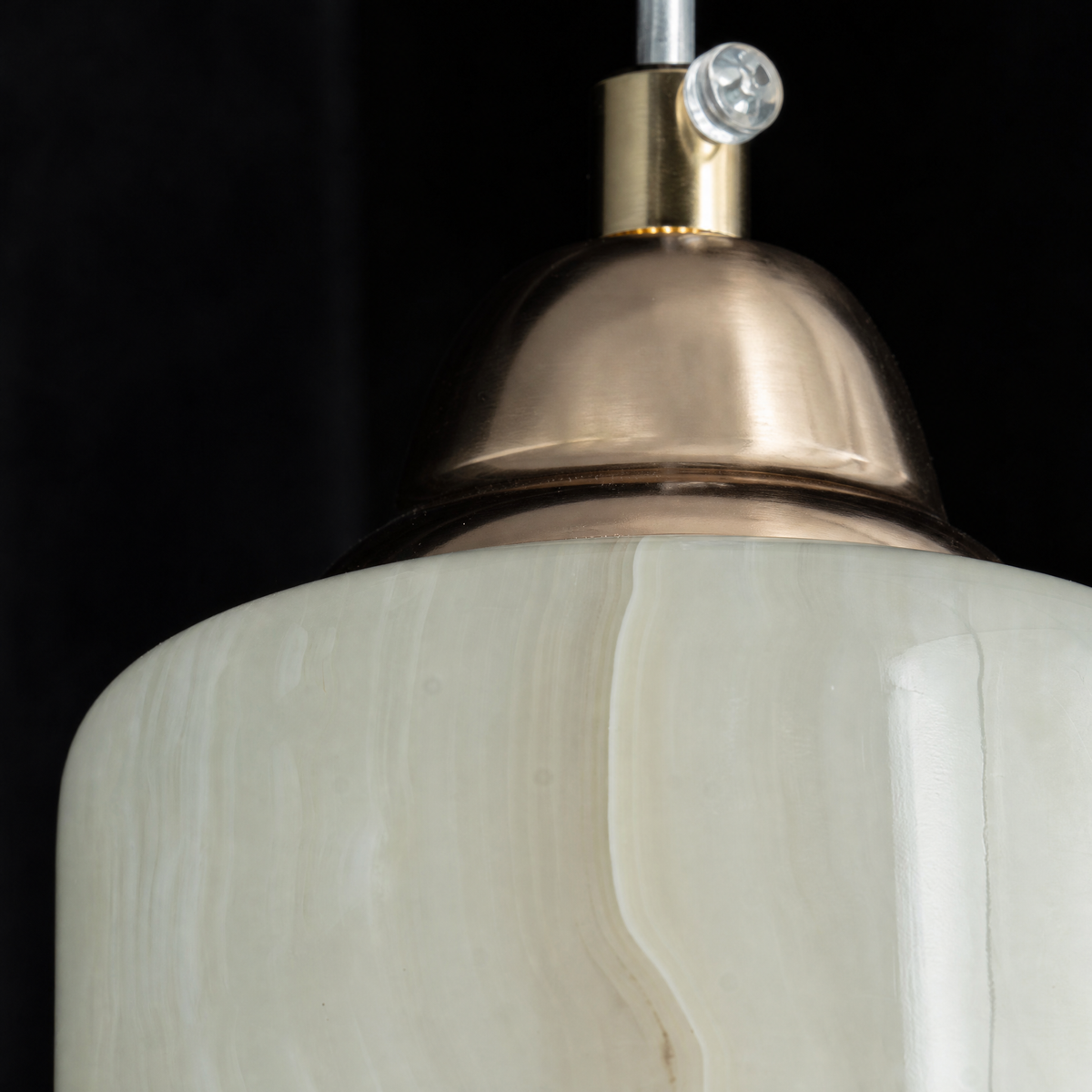 Modern Pendant Light Stone-Look Metal Ø3.5" for Kitchen Dining Room