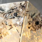 Modern Pendant Light Stone-Look Metal Panels Ø15.7" for Kitchen Dining Room