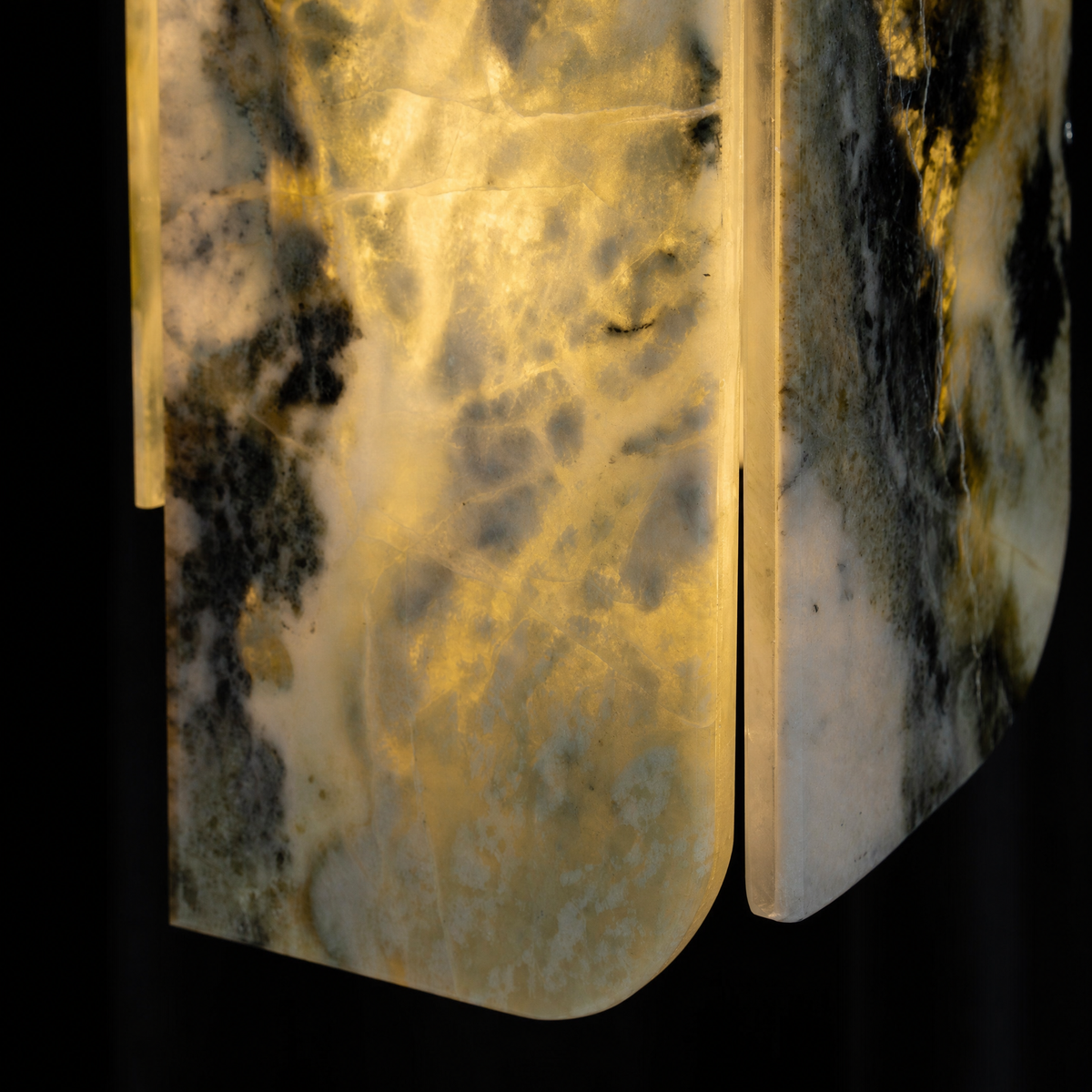Modern Pendant Light Stone Panel Metal W5.9" for Kitchen Dining Room