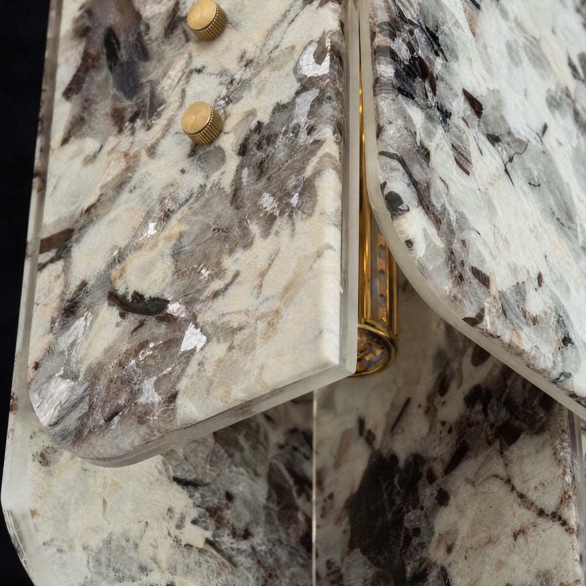 Modern Pendant Light Stone Panel Metal W5.9" for Kitchen Dining Room