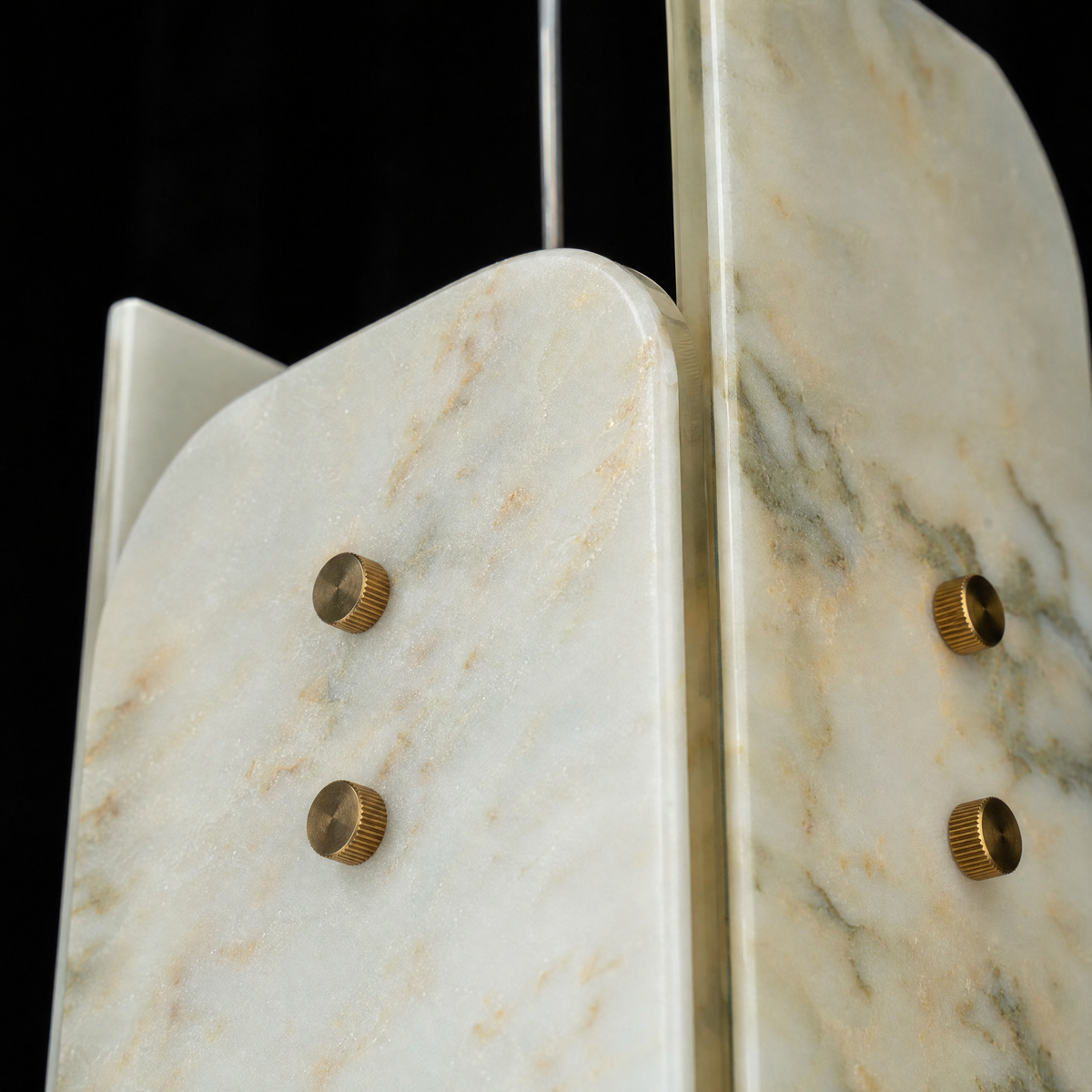 Modern Pendant Light Stone Panel Metal W5.9" for Kitchen Dining Room