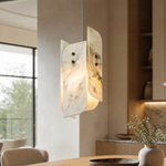 Modern Pendant Light Stone Panel Metal W5.9" for Kitchen Dining Room