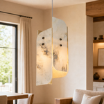 Modern Pendant Light Stone Panel Metal W5.9" for Kitchen Dining Room