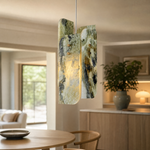 Modern Pendant Light Stone Panel Metal W5.9" for Kitchen Dining Room