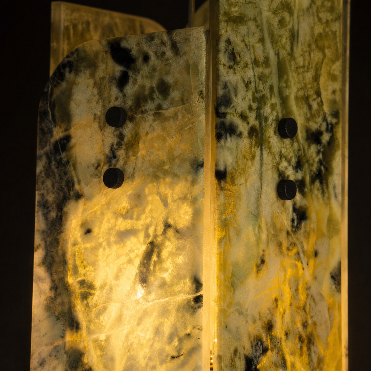 Modern Pendant Light Stone Panel Metal W5.9" for Kitchen Dining Room