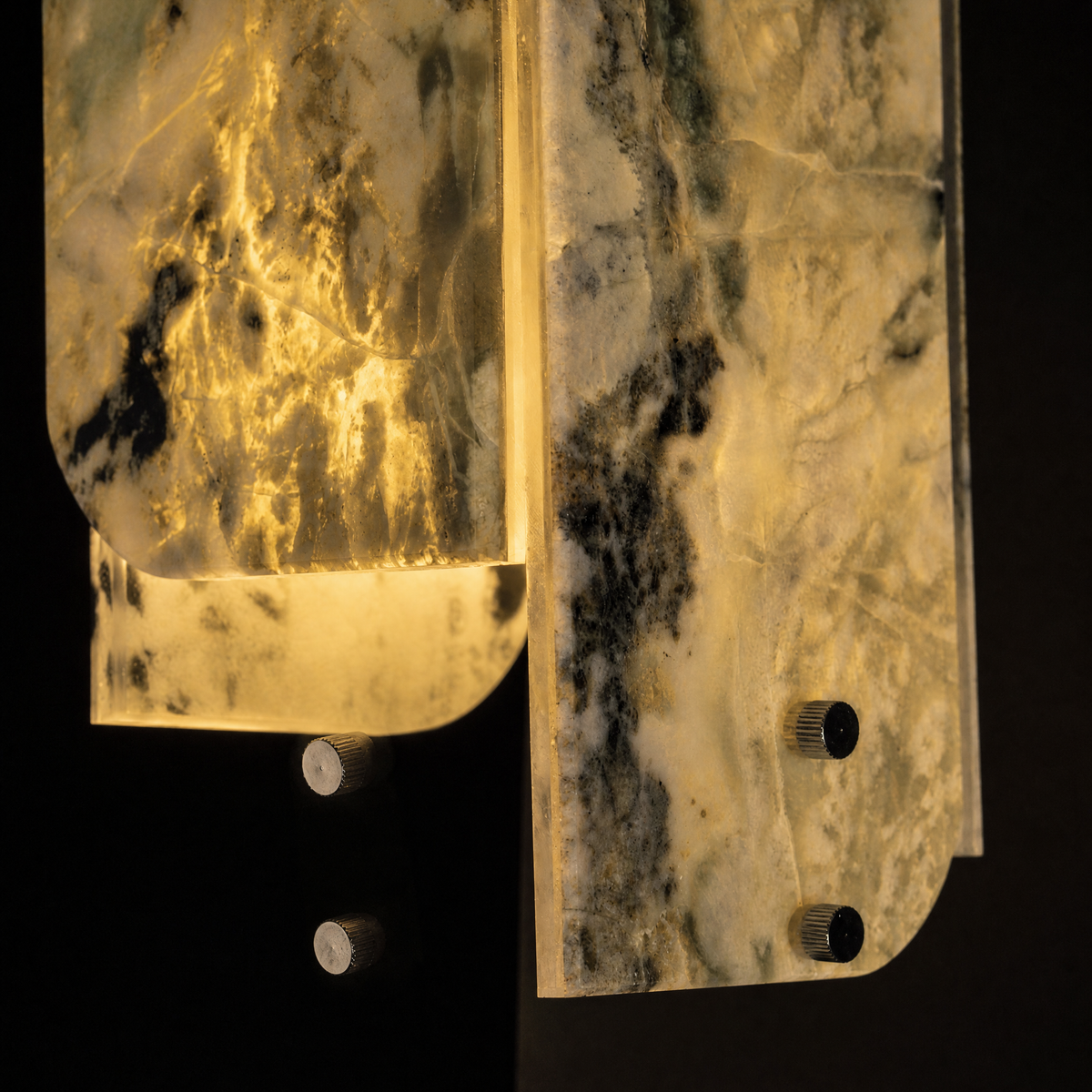 Modern Pendant Light Stone Panel Metal W5.9" for Kitchen Dining Room
