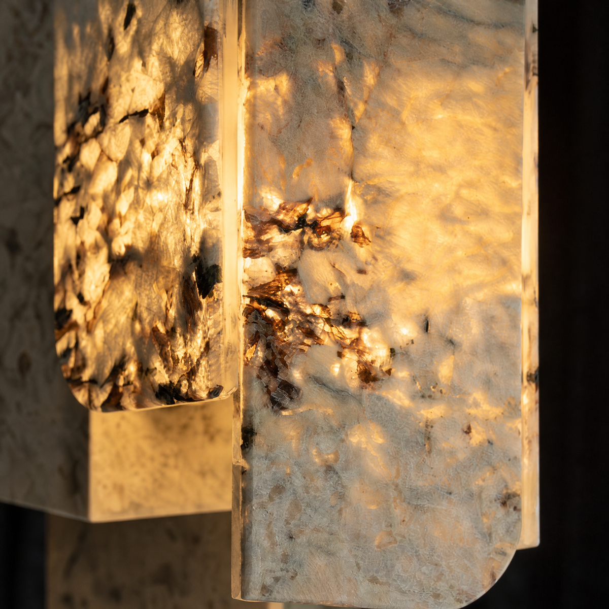 Modern Pendant Light Stone Panel Metal W5.9" for Kitchen Dining Room