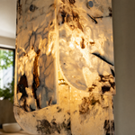 Modern Pendant Light Stone Panel Metal W5.9" for Kitchen Dining Room