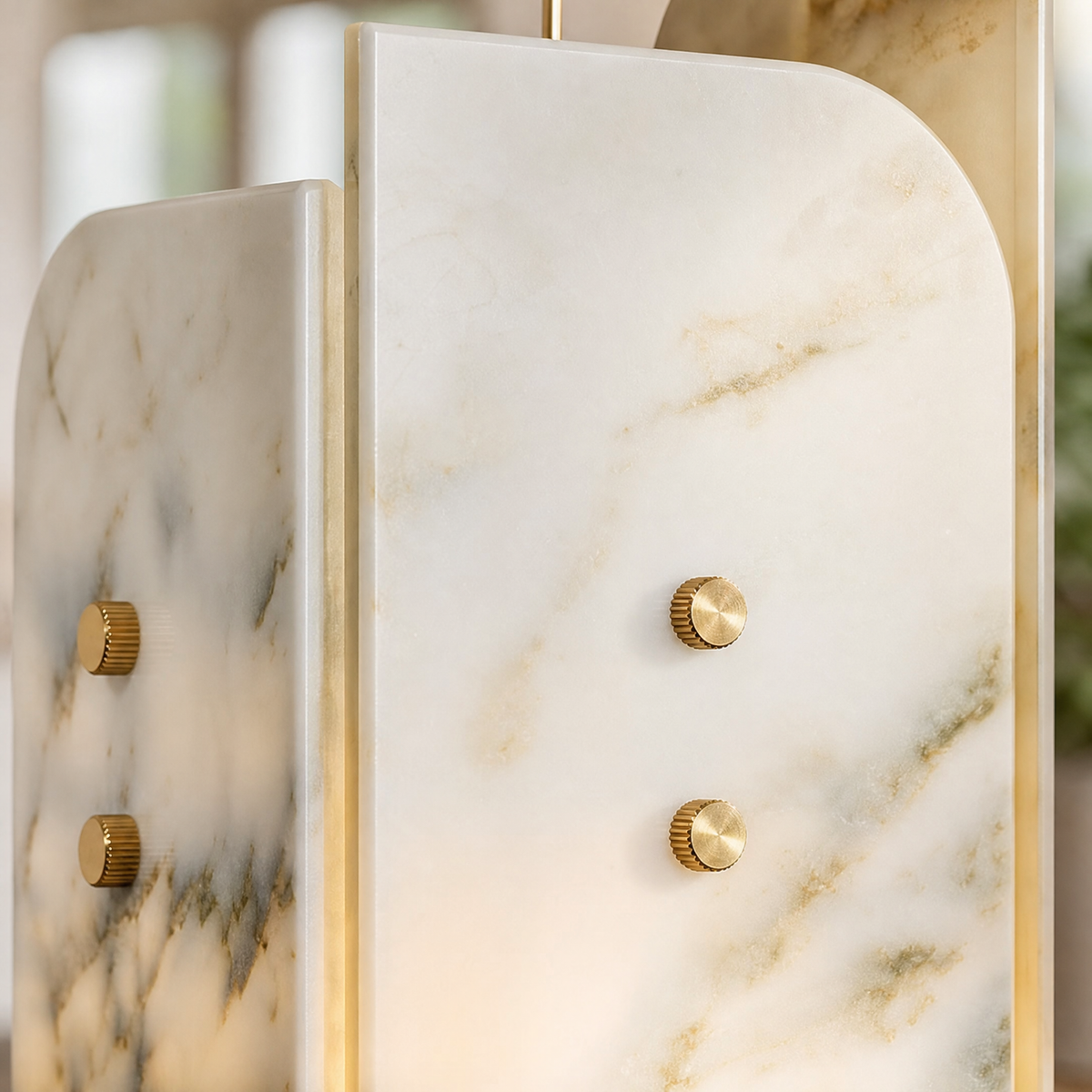 Modern Pendant Light Stone Panel Metal W5.9" for Kitchen Dining Room