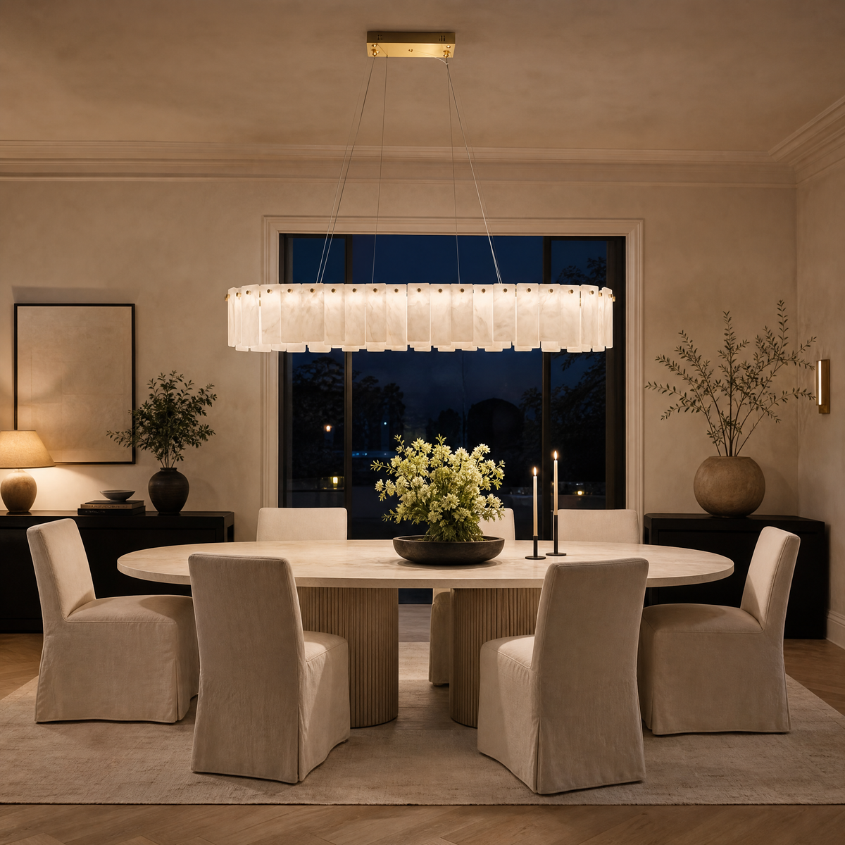Modern Rectangular Layered Pendant Chandelier