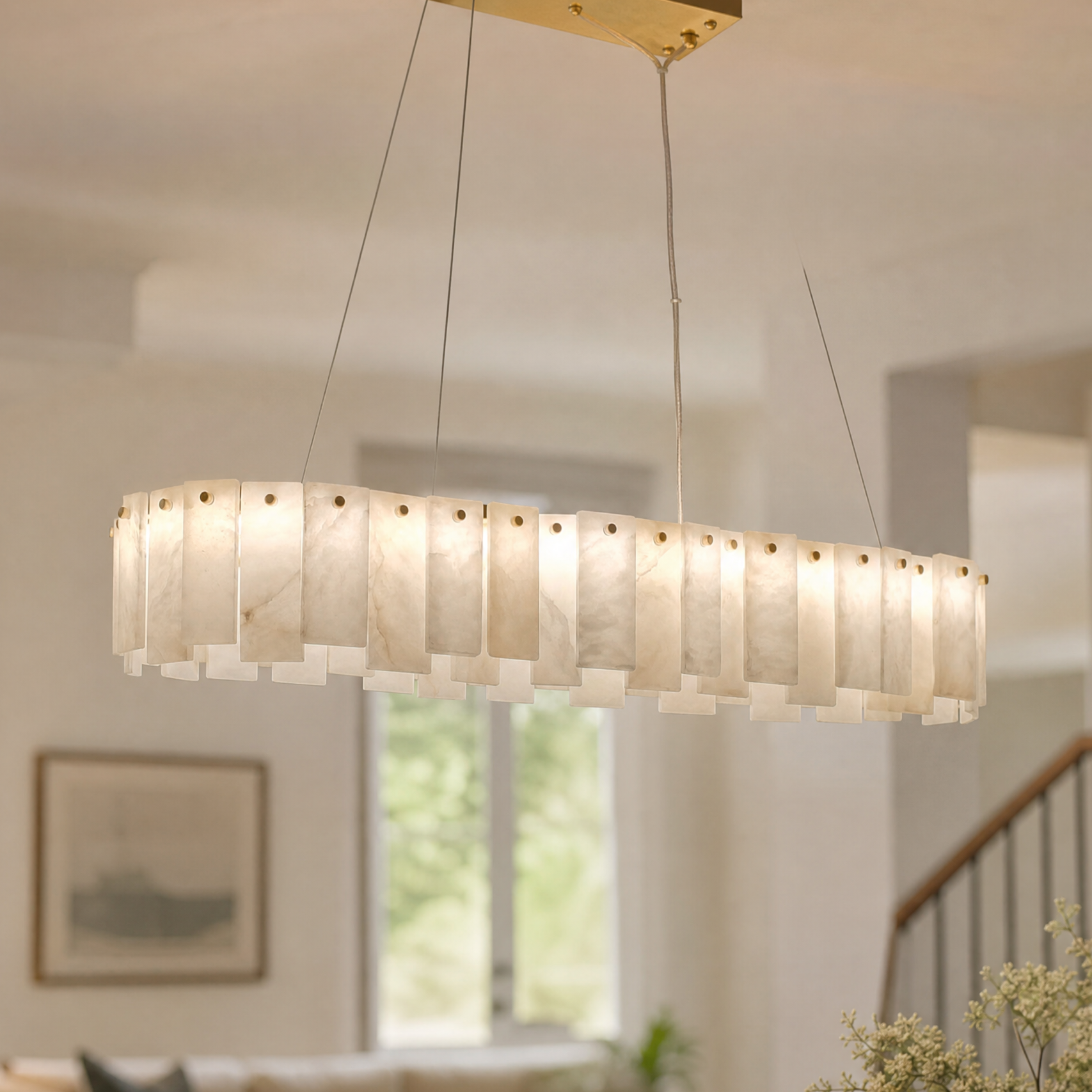 Modern Rectangular Layered Pendant Chandelier