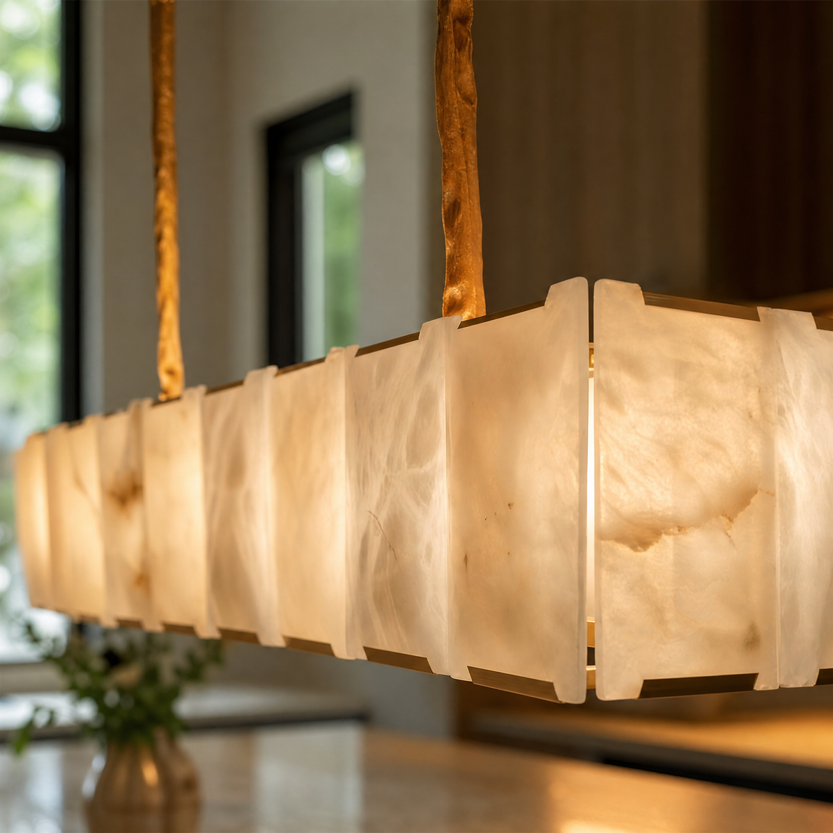 Modern Rectangular Linear Pendant Chandelier
