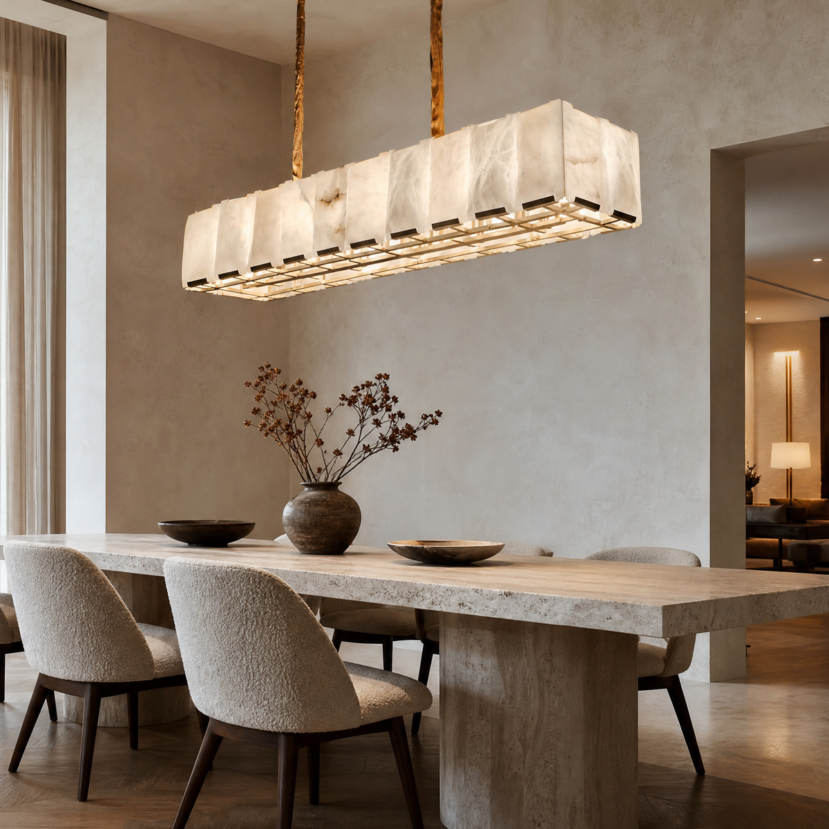 Modern Rectangular Linear Pendant Chandelier