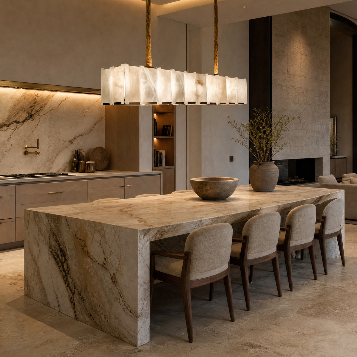 Modern Rectangular Linear Pendant Chandelier