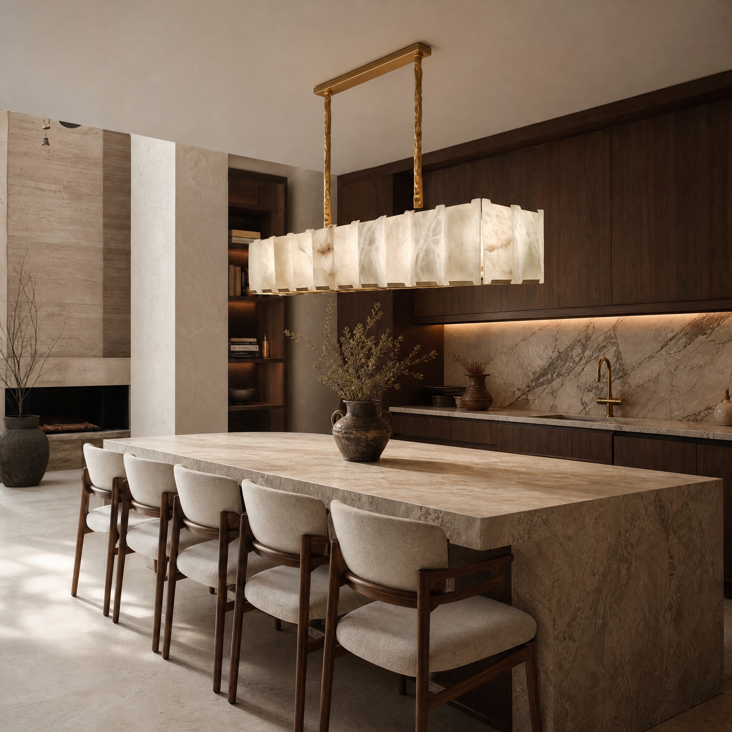 Modern Rectangular Linear Pendant Chandelier