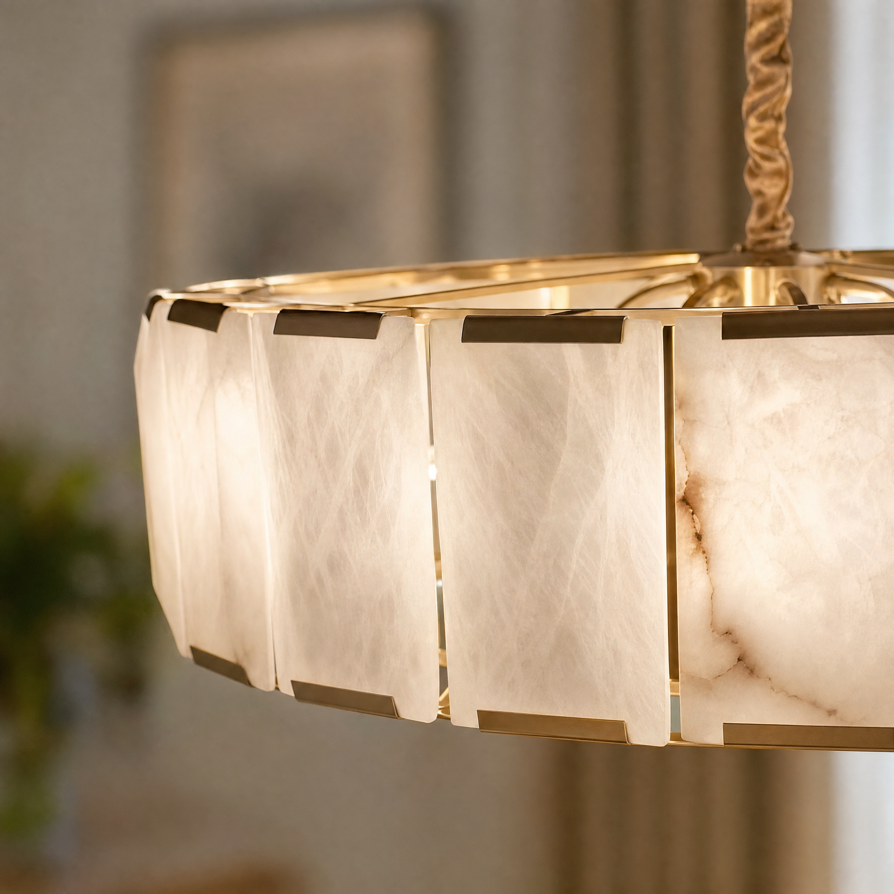Modern Round Drum Pendant Chandelier