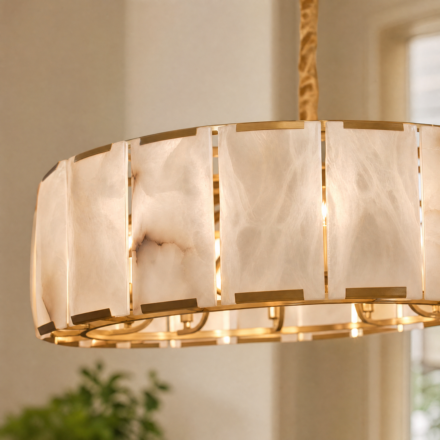 Modern Round Drum Pendant Chandelier