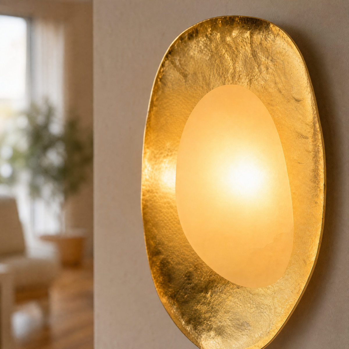 Modern Sculptural Gold Wall Sconce