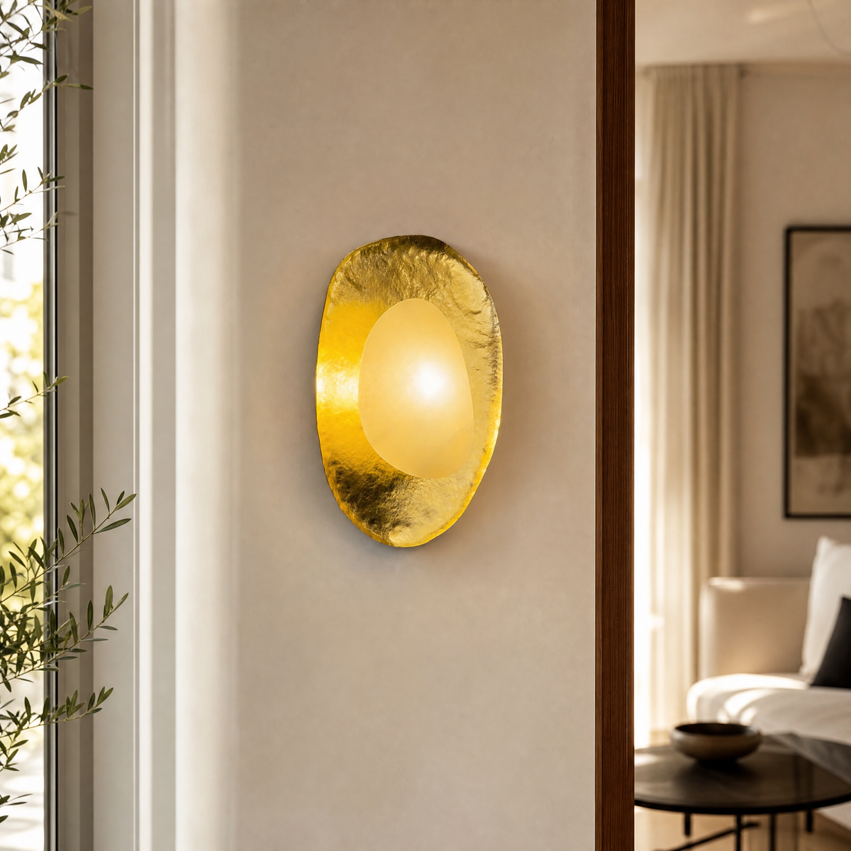 Modern Sculptural Gold Wall Sconce
