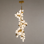 Modern Spiral Chandelier Grape Cluster Brass Metal Frosted Glass for Foyer Staircase
