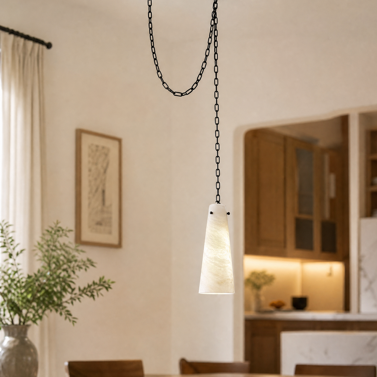 Modern Tapered Pendant Wall Light