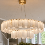 Modern Two-Tier Circular Pendant Chandelier