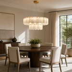 Modern Two-Tier Circular Pendant Chandelier